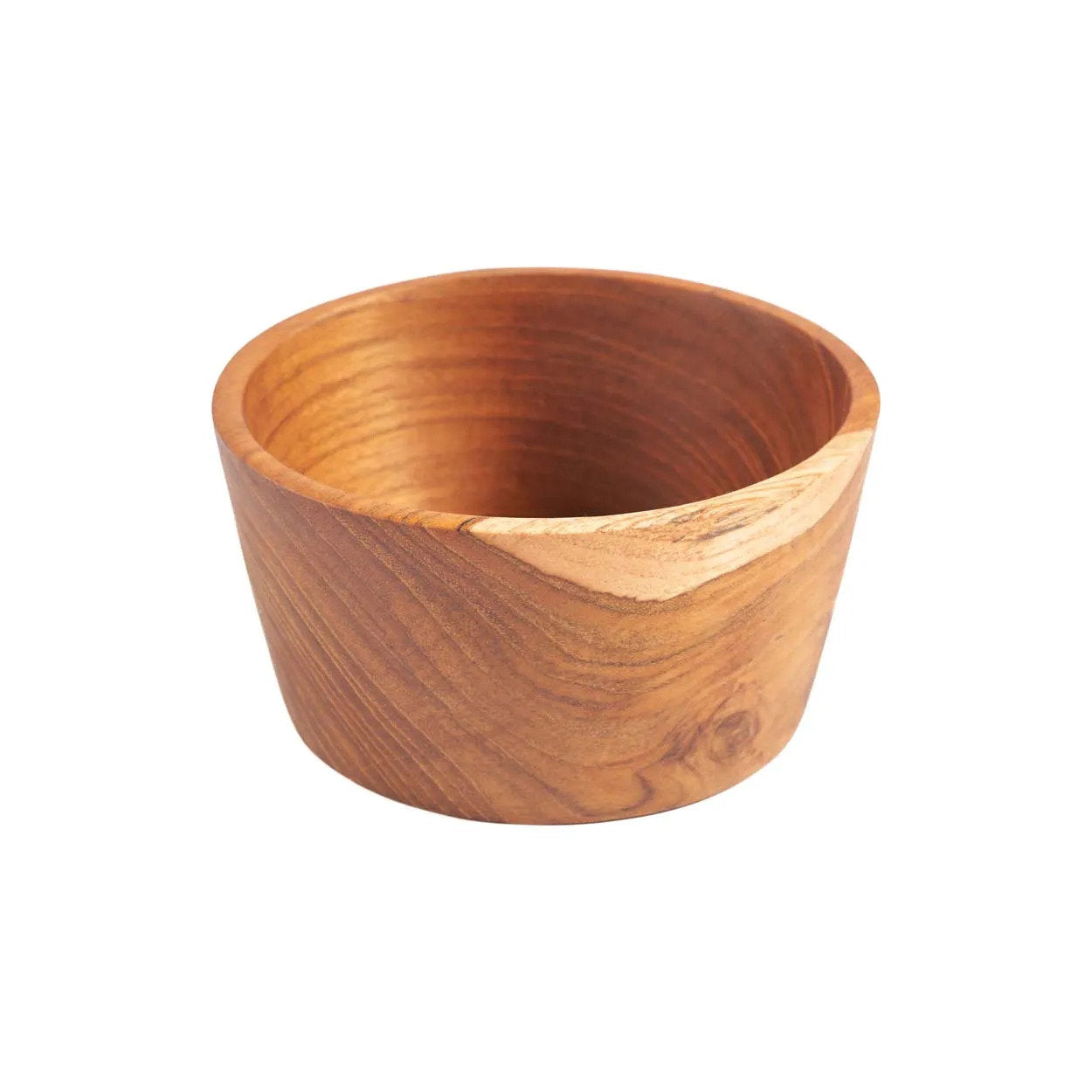 Wooden bowl on a white background