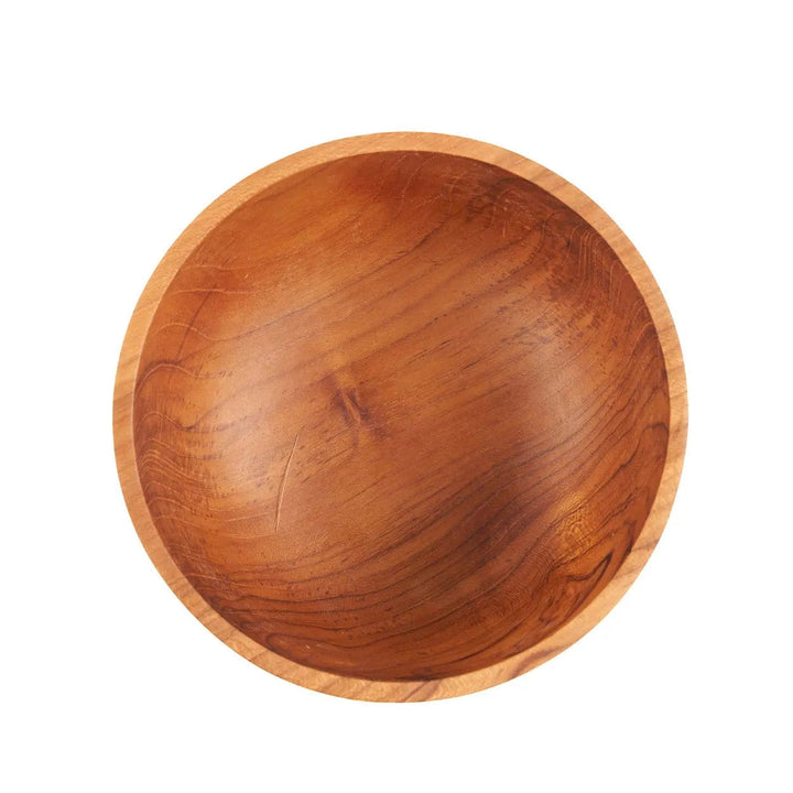 Wooden bowl on a white background