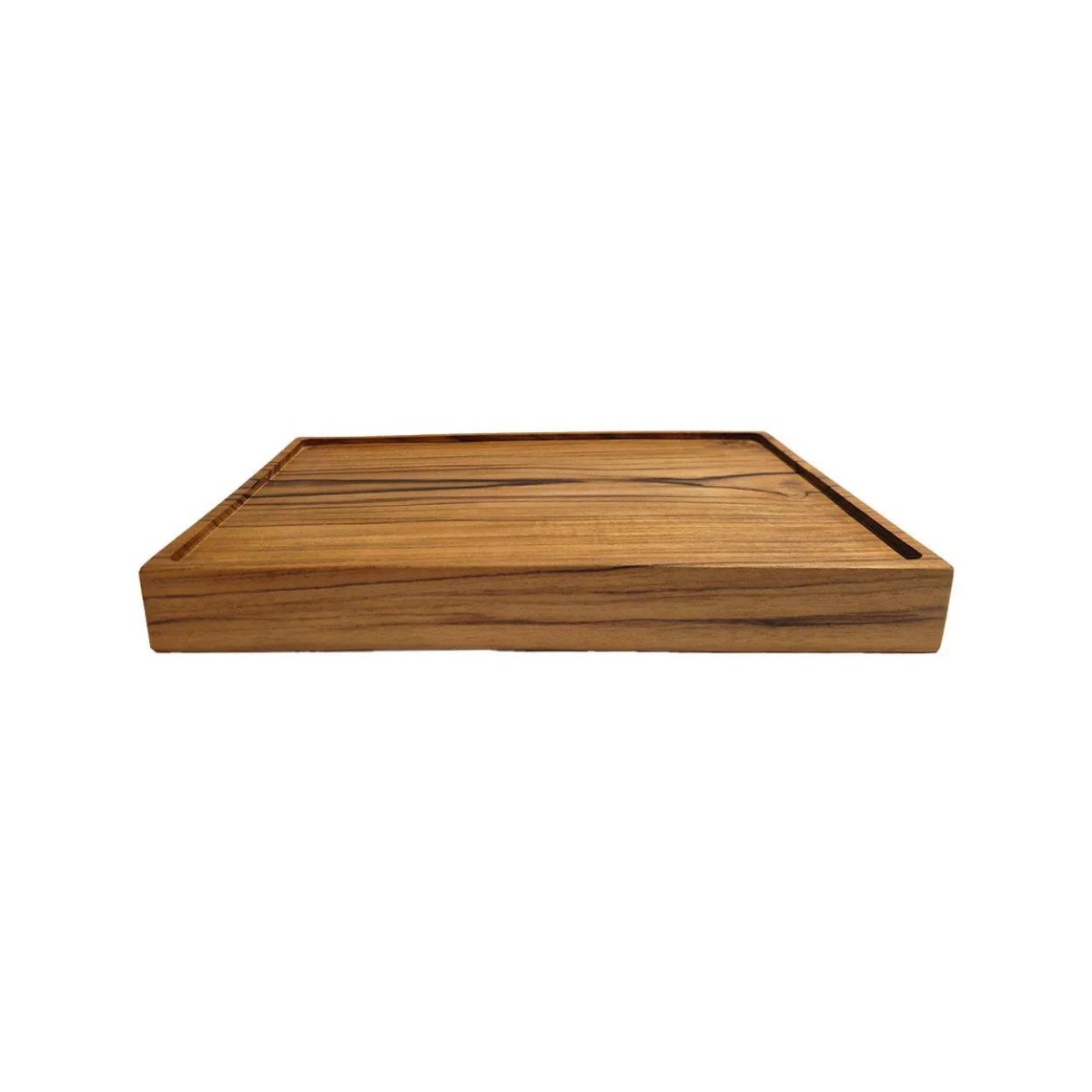 Wooden tray on a white background