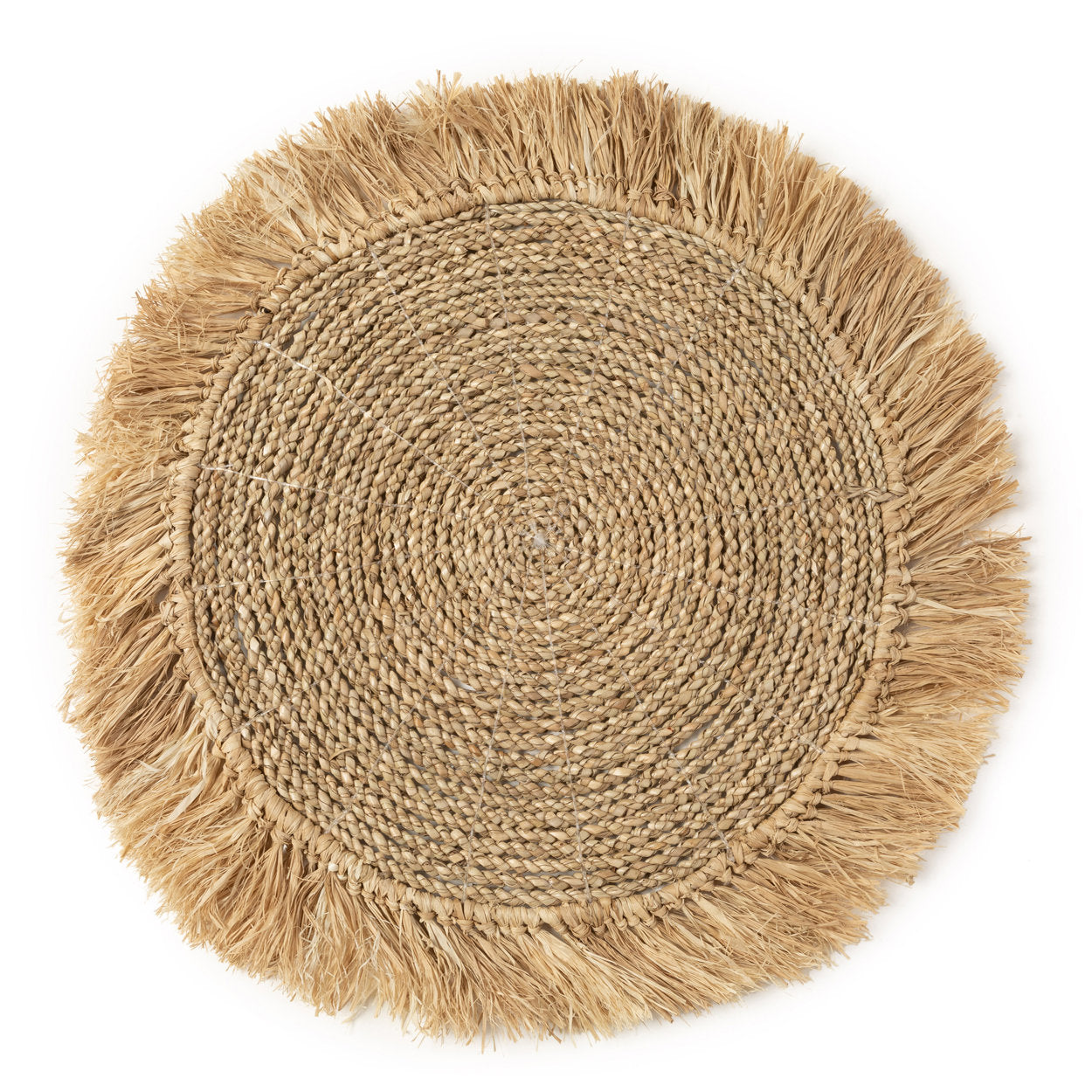 Round Seagrass & Raffia Placemat – Natural 45 cm | Handwoven