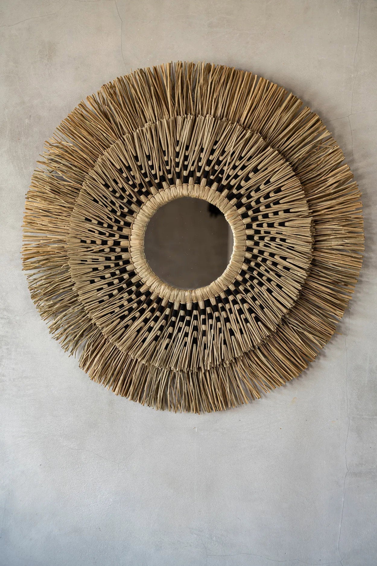 The Havana Mirror - Natural Black - 70cm