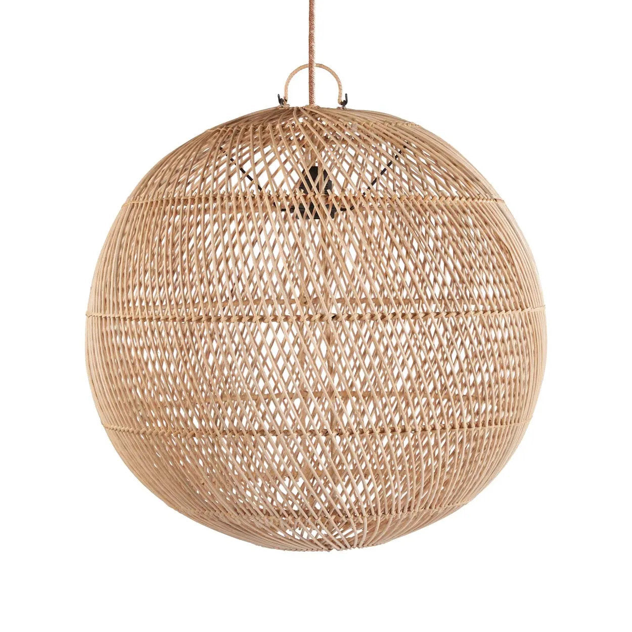 The Bubble Pendant – Naturale – M | Lampada a Sospensione in Rattan Intrecciato