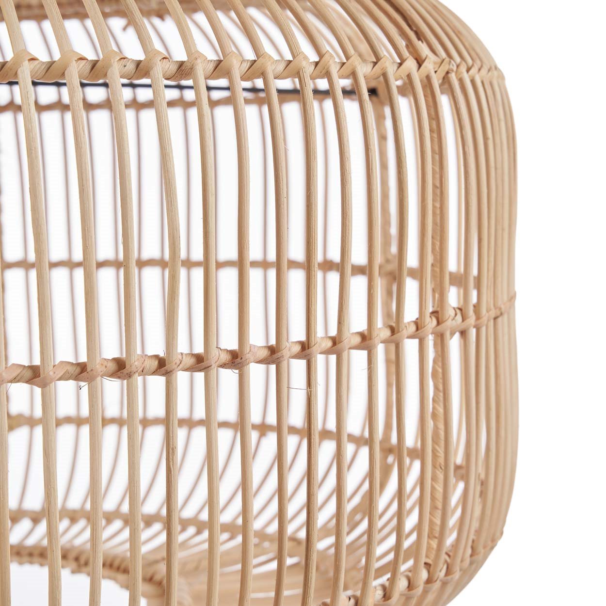 Paralume a Sospensione in Rattan Naturale – 55x30 cm | Fatto a Mano da Bazar Bizar