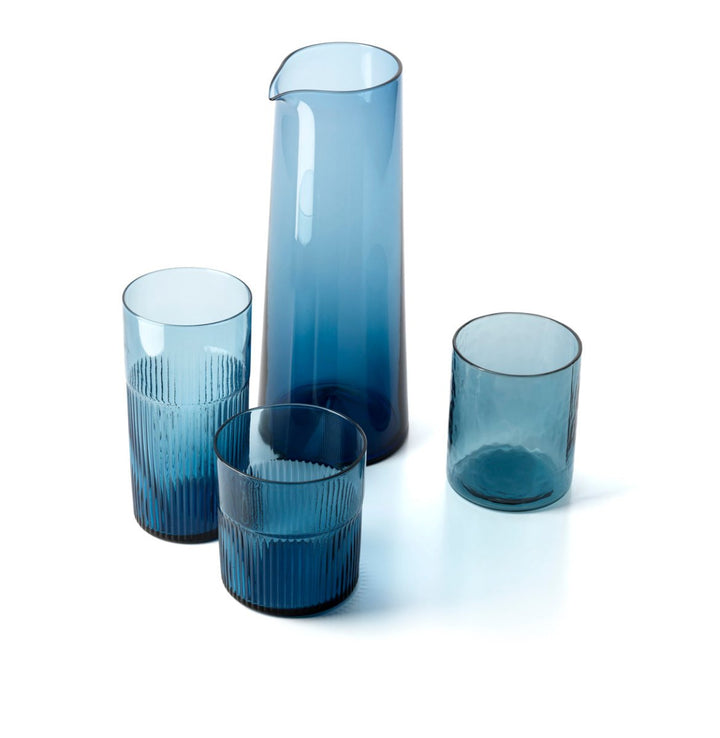 The Azure Rippled Tall Tumbler - Blue -