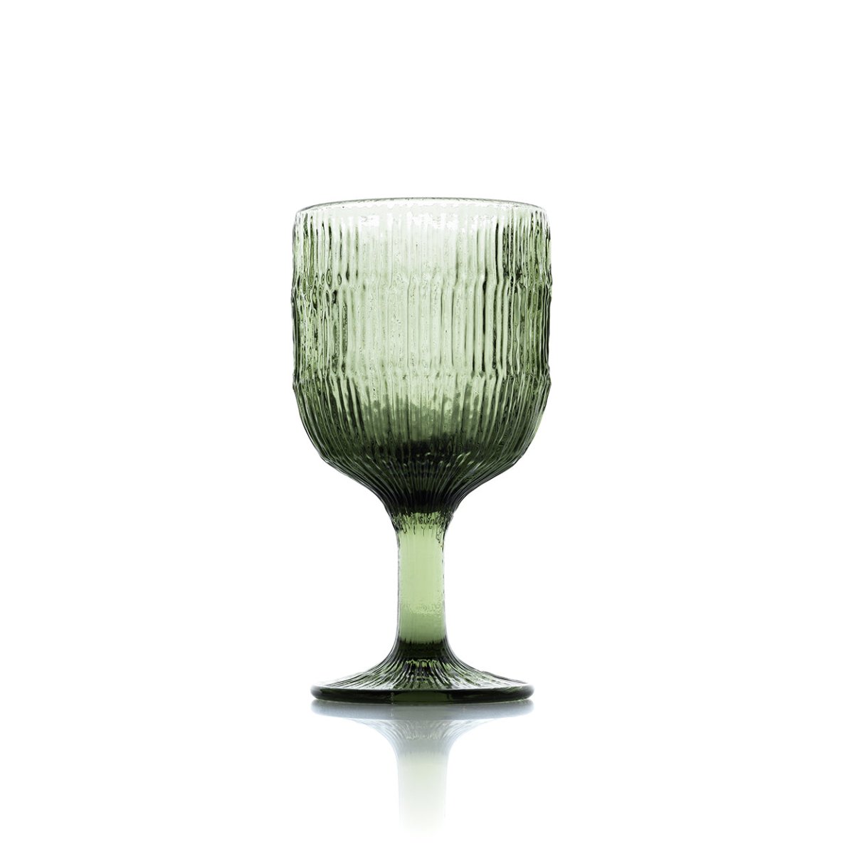The Moss Ripple Wine Glass - Green -