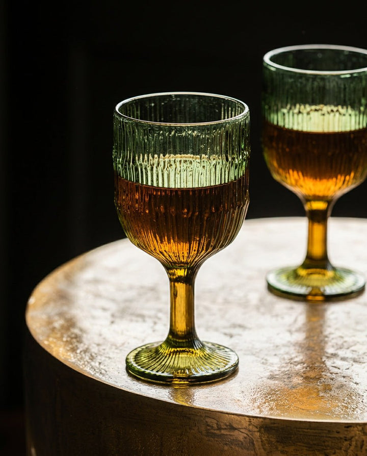 The Moss Ripple Wine Glass - Green -
