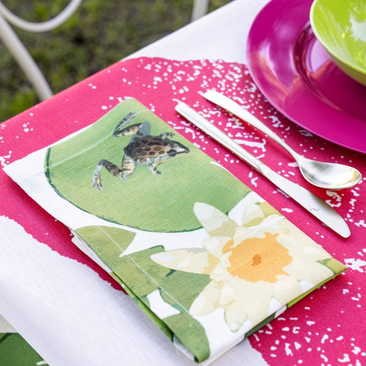 Set of 4 Linen Napkins “Crocodile” – Textured Pure Linen, Made in Italy - 