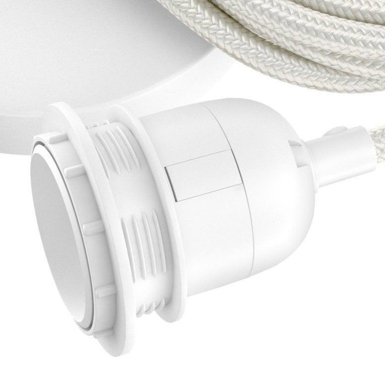 Ceiling Lamp Fitting – White E27 Socket 1 Bulb 250 cm Cable -