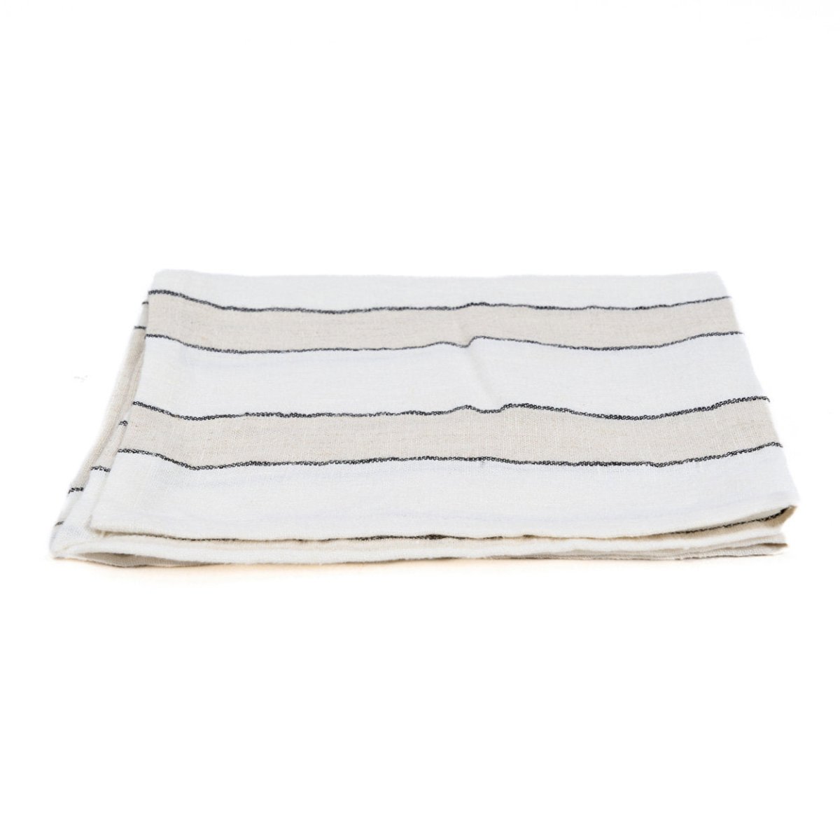 Striped fabric with black lines on a white background