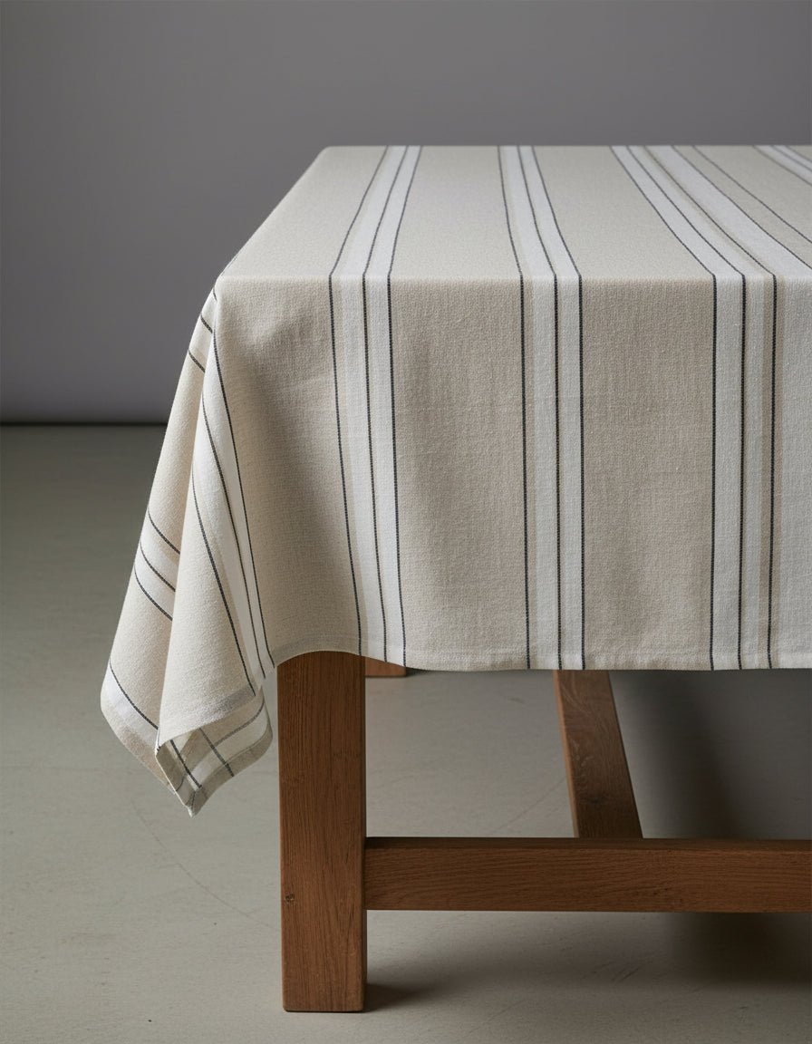 The Provence tablecloth - natural black and white - 150 x 250 cm - 
