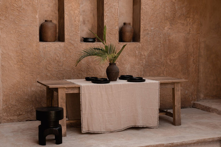 Tuscan Tablecloth - Natural Black - 150 x 300 cm - 