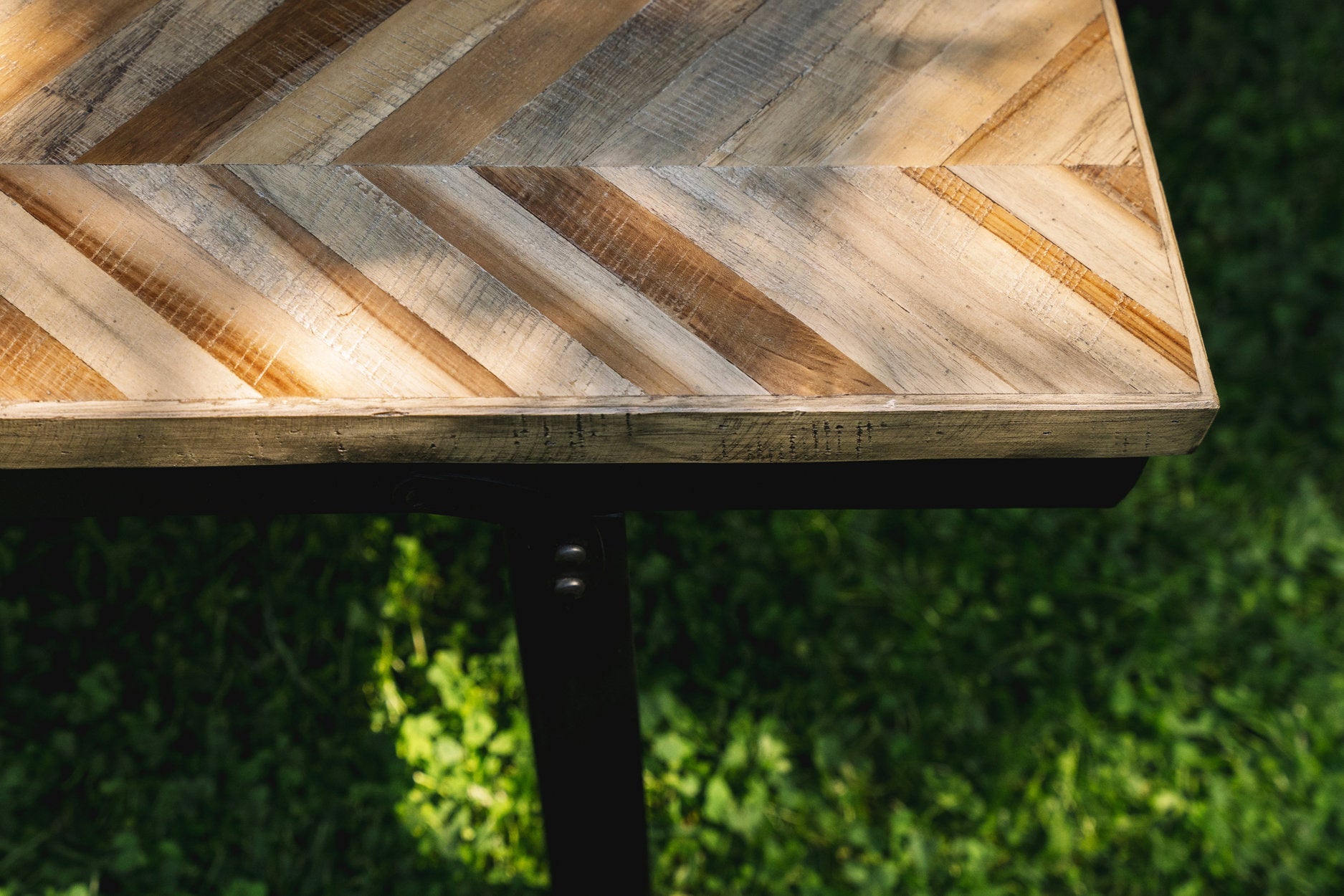 The Herringbone Bench - Natural - 110 cm