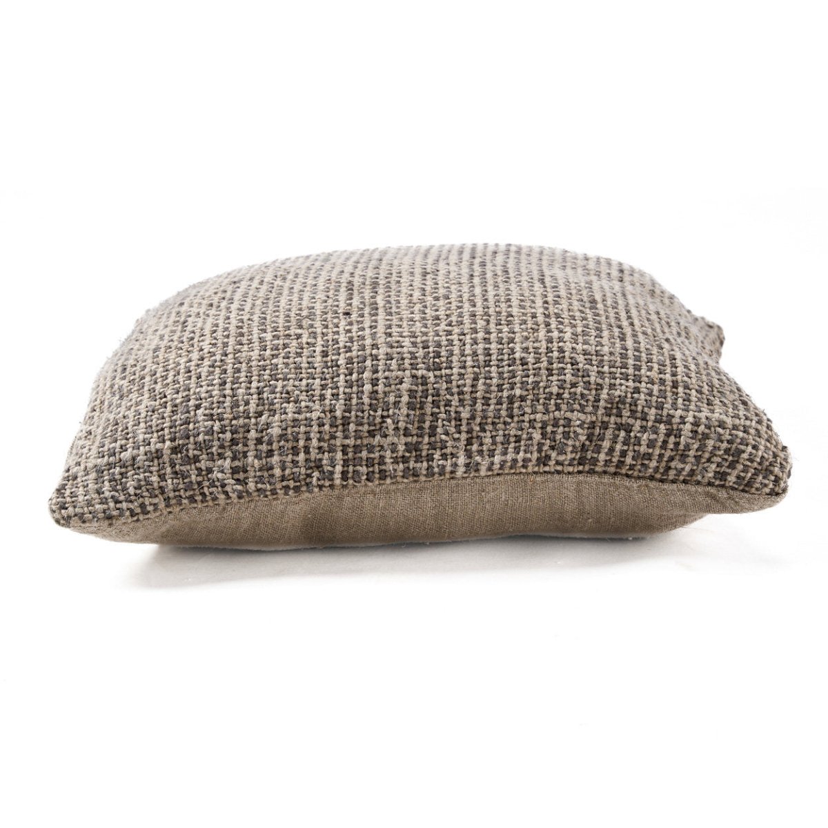 Textured brown pillow on a white background