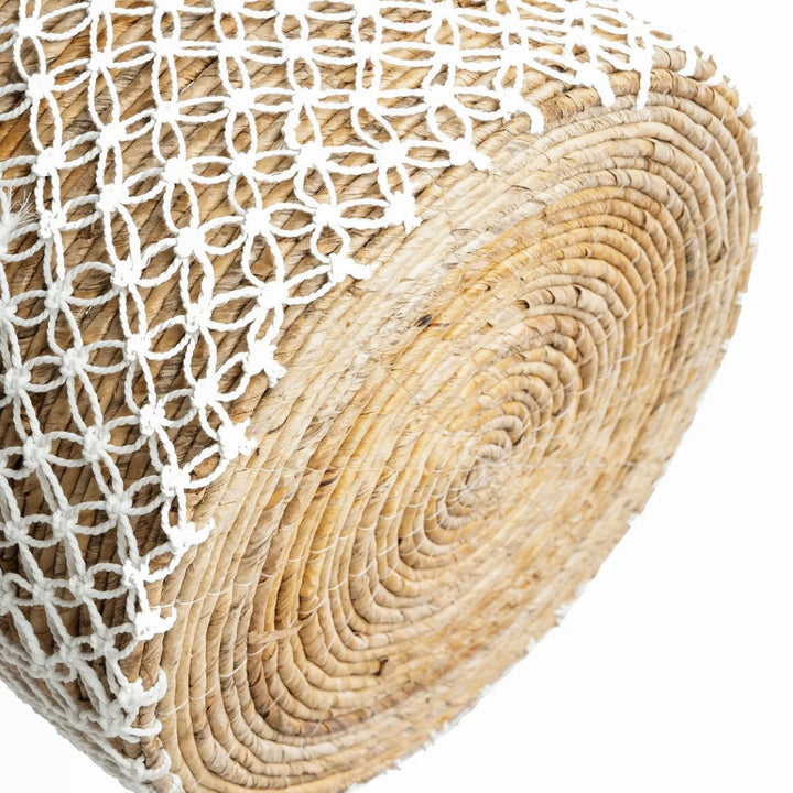Crossed Stitched Macrame Basket – L | Seagrass & Cotton - 