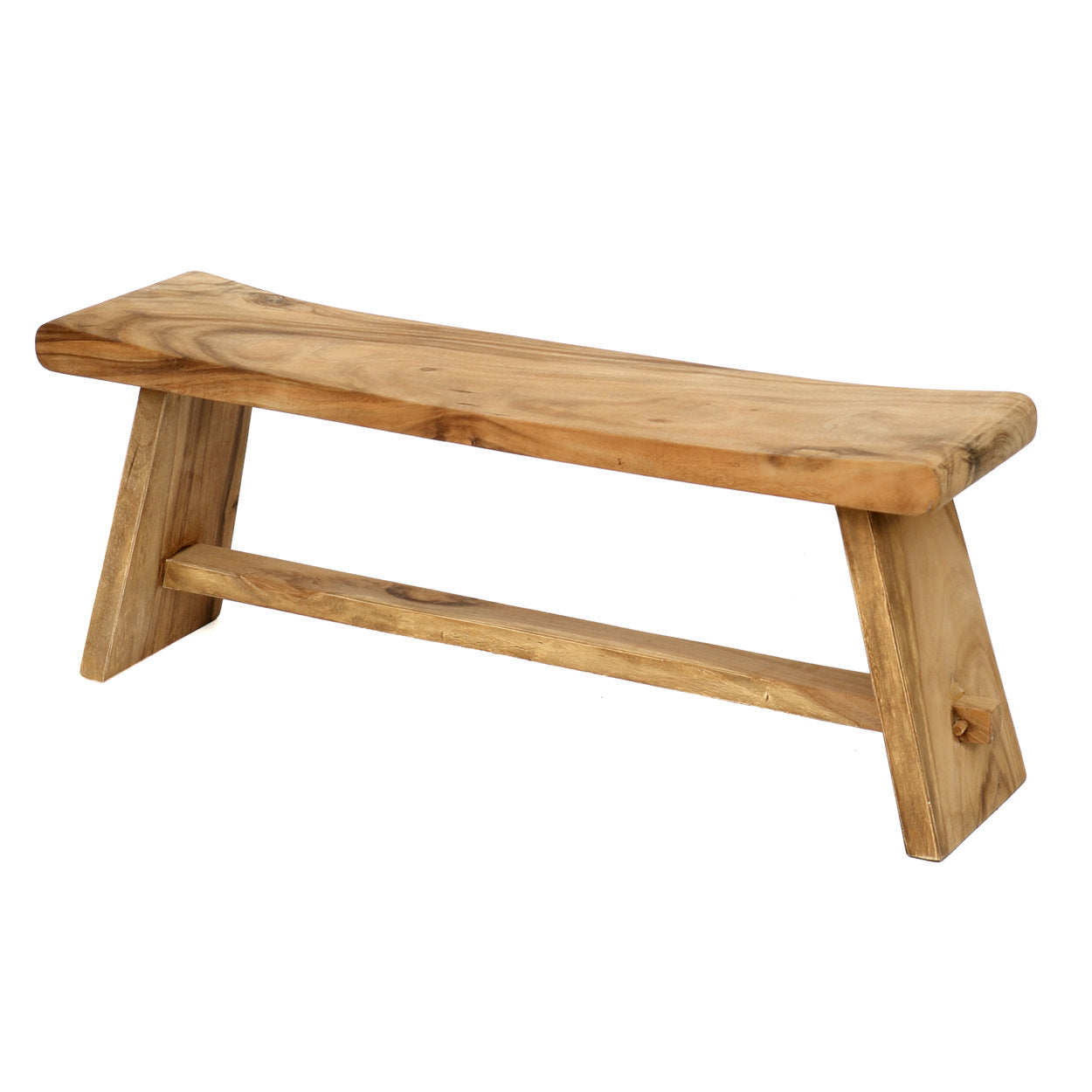 Wooden bench on a white background