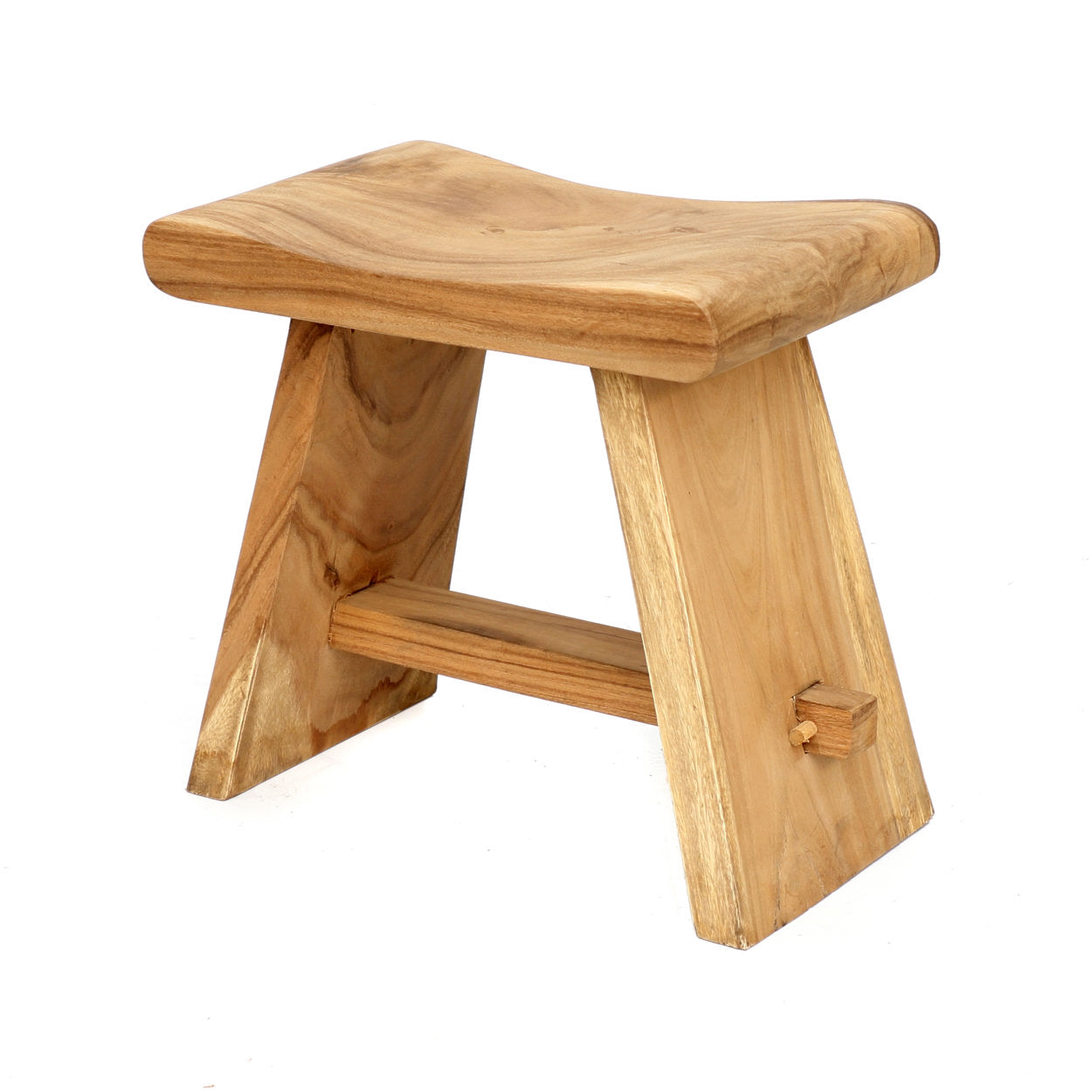 Wooden stool with a white background