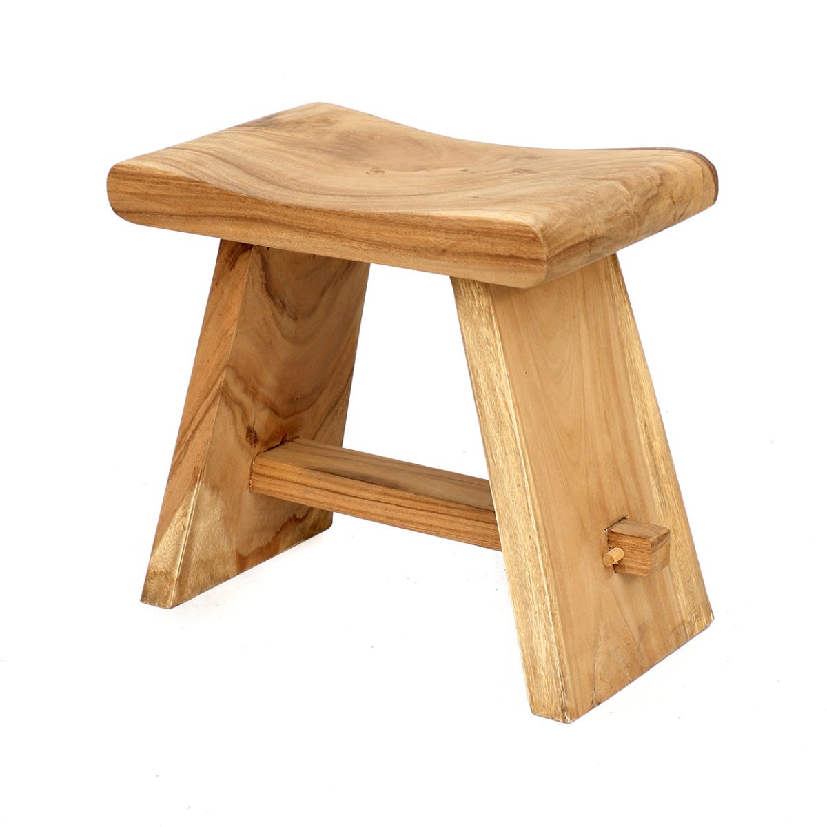 Suar Wood Stool – 50 cm | Natural Accent for Indoor & Covered Outdoor Use - 