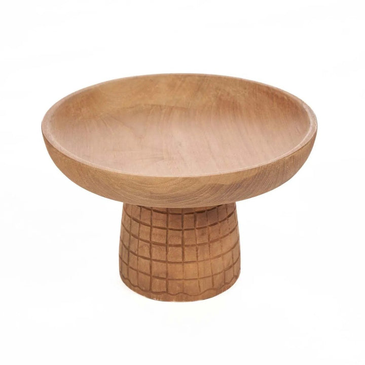 The Kotak - Kotak Cake Dish Natural - Teak Wood & Rattan - 