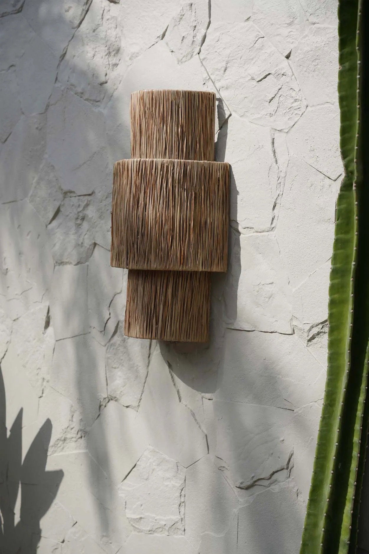 Ohana Wall Applique – Natural Sisal | Handwoven Boho Wall Light