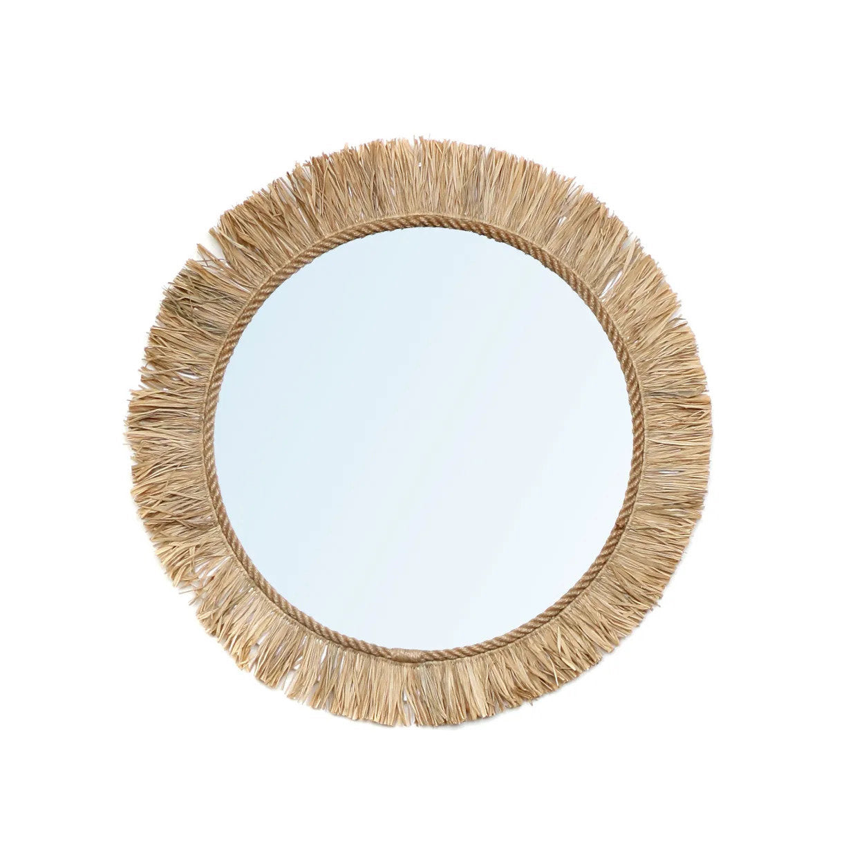 The Tahiti Mirror – Natural | Handwoven Raffia Wall Mirror