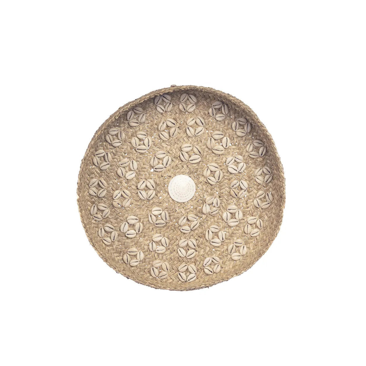 Piatto Caribe Cesto con conchiglie - Bianco naturale - M