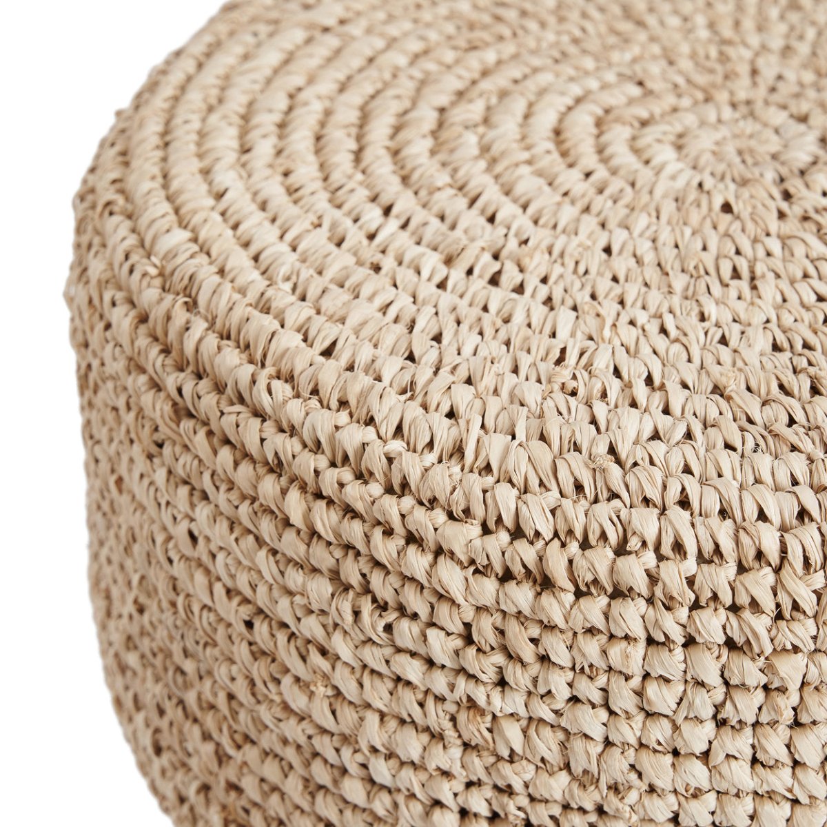 Raffia Bar Stool | Teak Wood & Handwoven Natural Seat - 