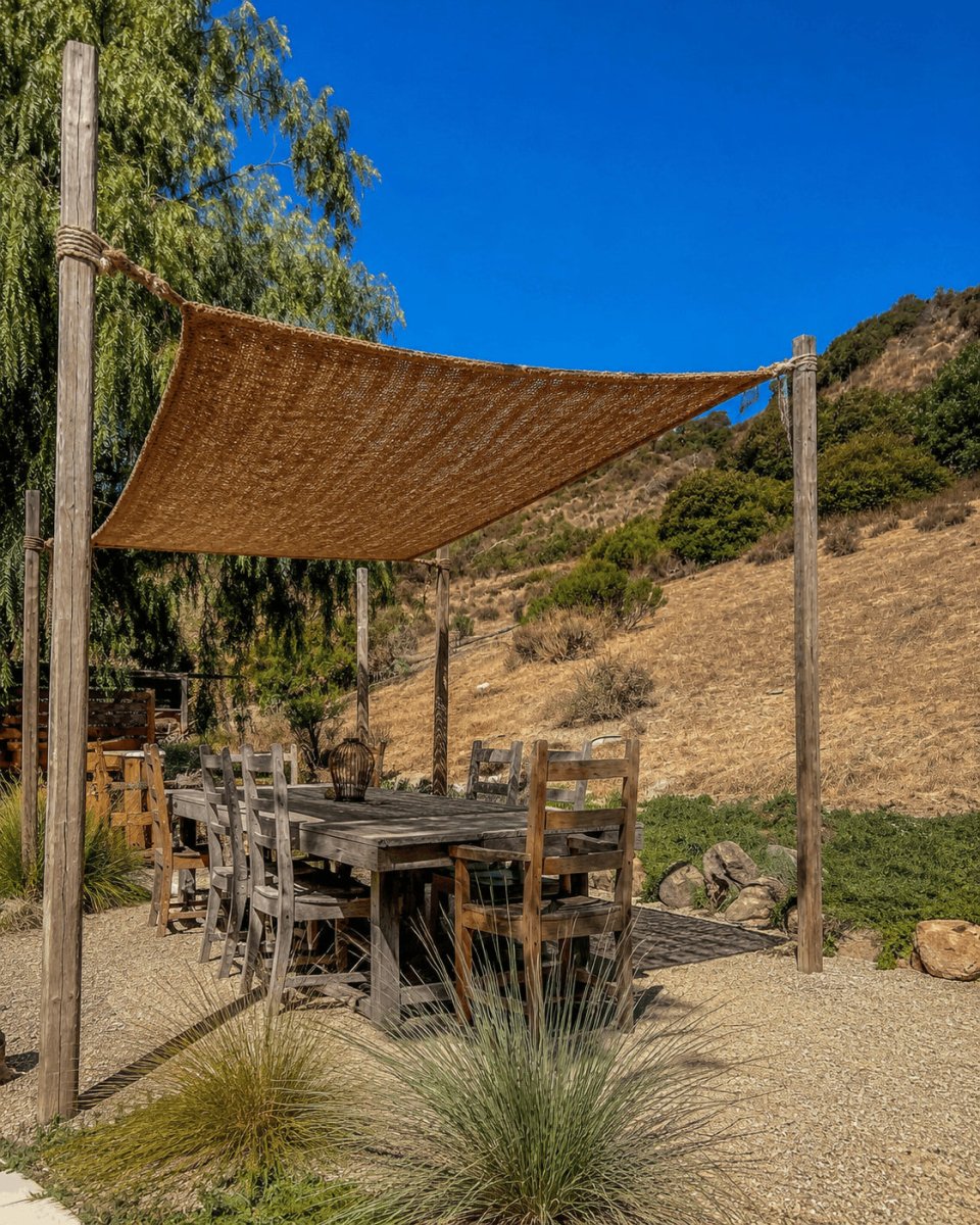 Coco Shade Rectangular – Natural 300x200 | Handwoven Outdoor Canopy - 