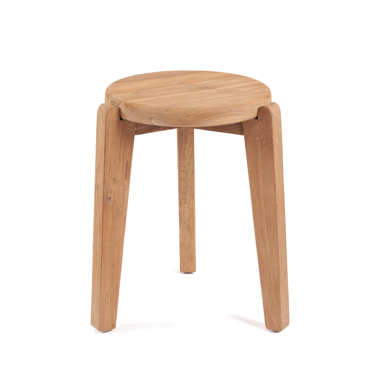 Wooden stool on a white background
