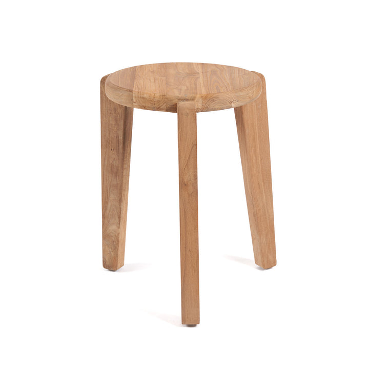 Wooden stool on a white background