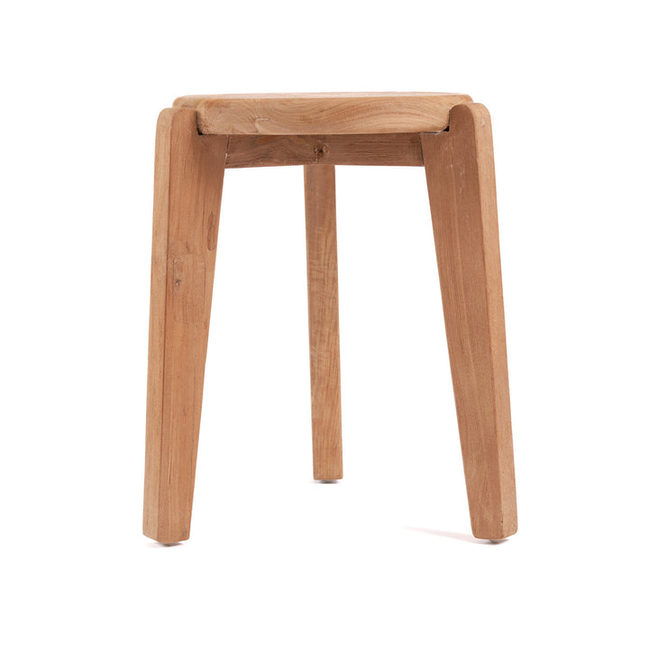 Wooden stool on a white background