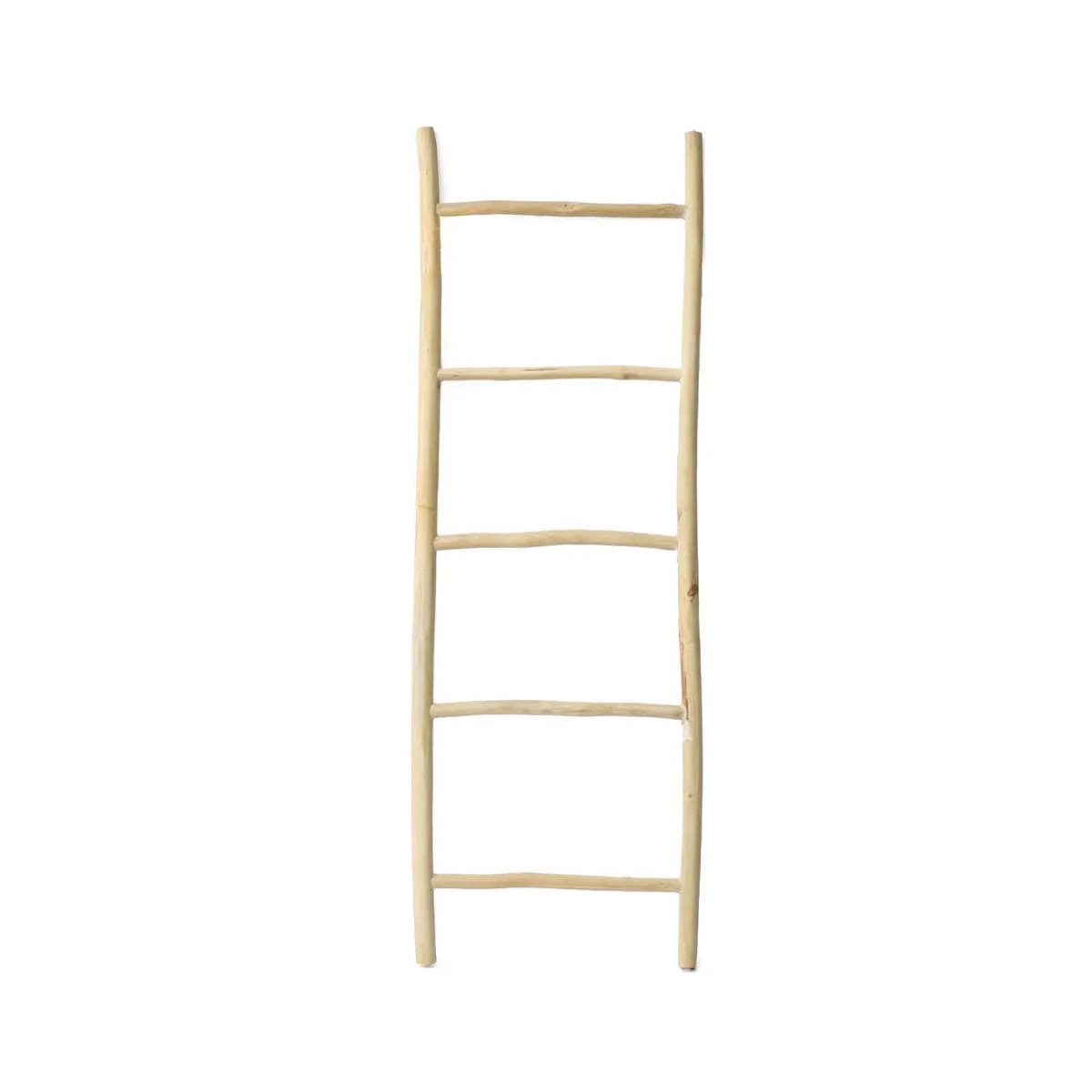Wooden ladder on a white background