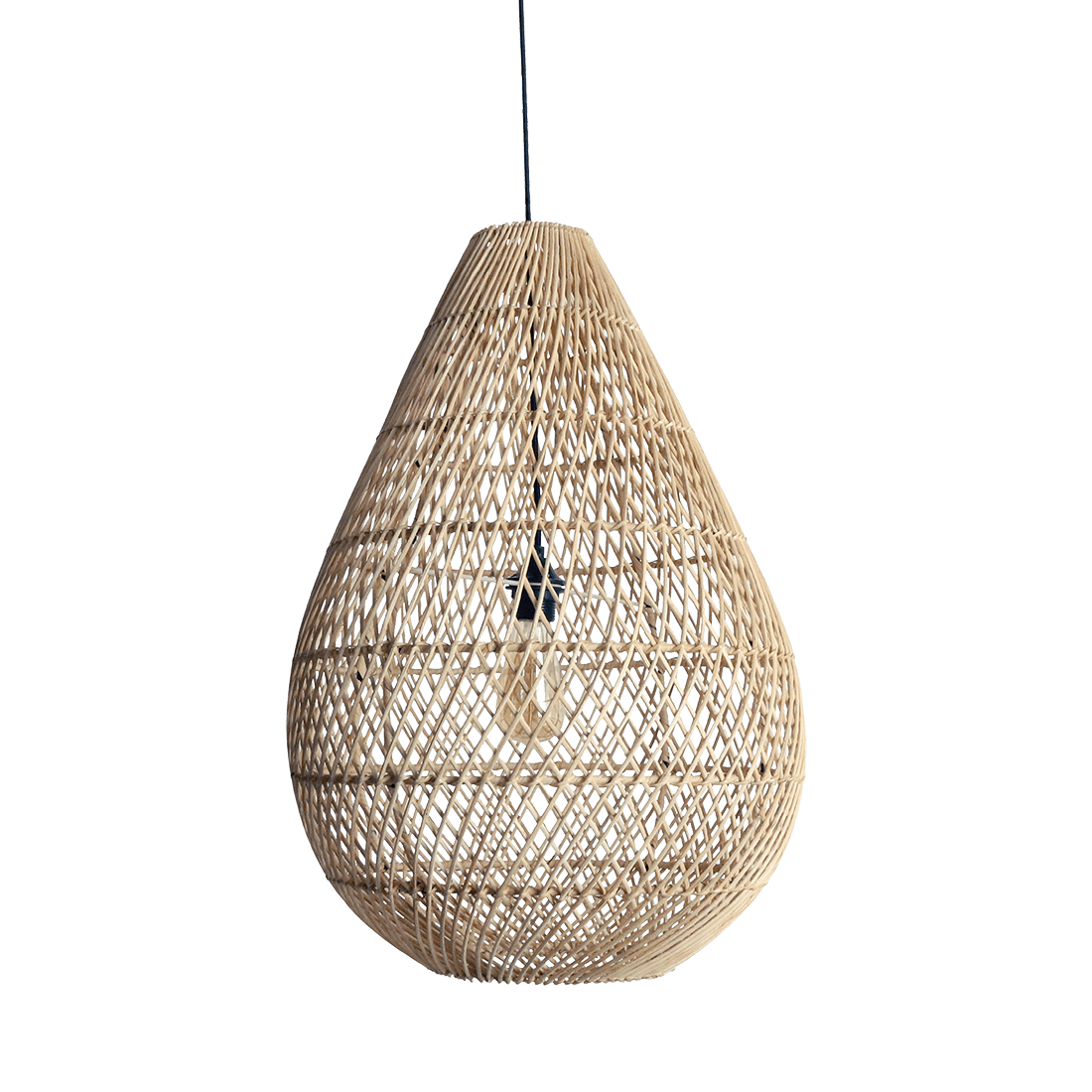 Teardrop Rattan Pendant Light 45 cm – Maze Natural - 