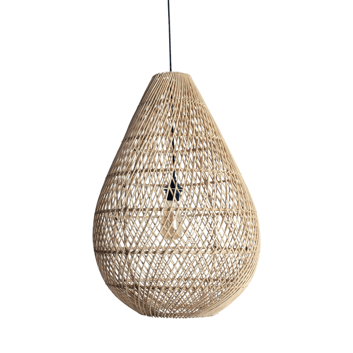 Teardrop Rattan Pendant Light 45 cm – Maze Natural - 