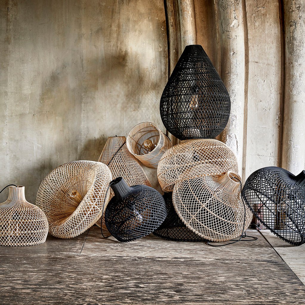 Teardrop Rattan Pendant Light 45 cm – Maze Natural - 