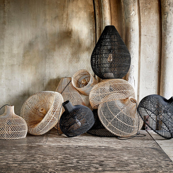 Teardrop Rattan Pendant Light 45 cm – Maze Natural - 