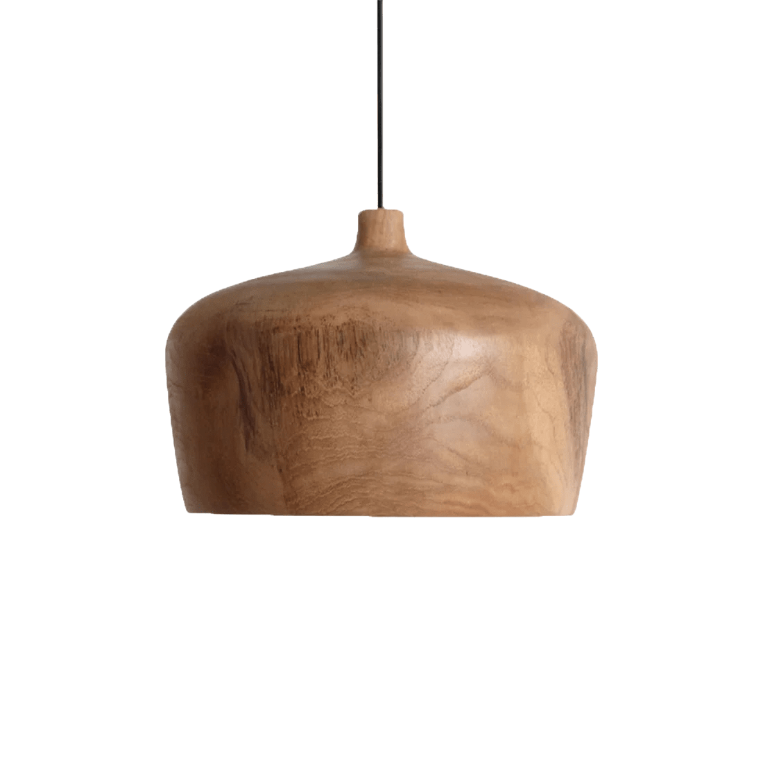 Wooden pendant lamp on a white background