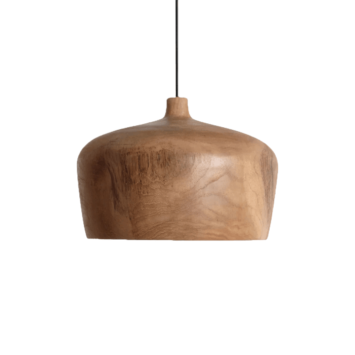 Wooden pendant lamp on a white background