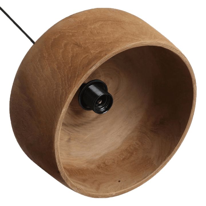 Wooden lampshade on a white background