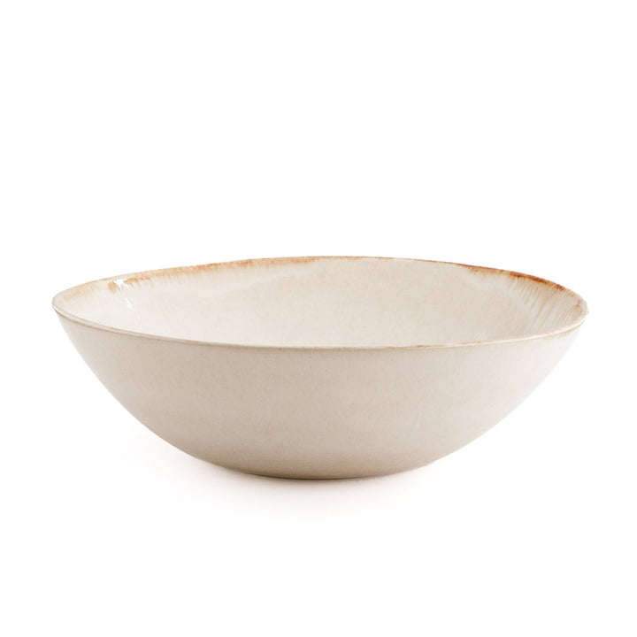 Cascais Serving Bowl – Set of 4 White Handcrafted Ceramic 27 cm - 