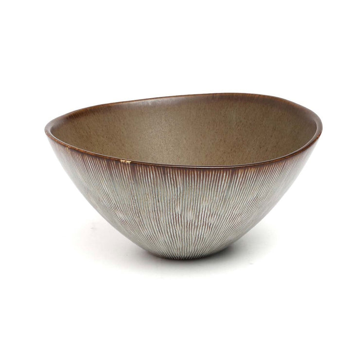 Brown ceramic bowl on a white background