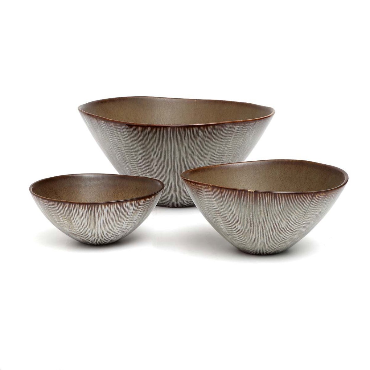 The Peniche Serving Bowl S | Handcrafted Ceramic Bowl | Grey White 19cm - 