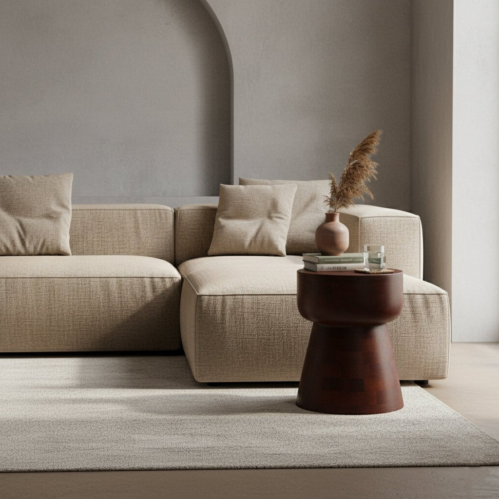 Pacific Mango Wood Stool | Natural Side Table - 