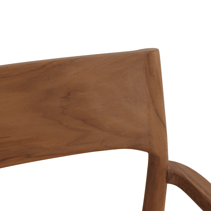 Freya Teak Dining Chair with Armrests – Natural Leather – Set of 2 - 