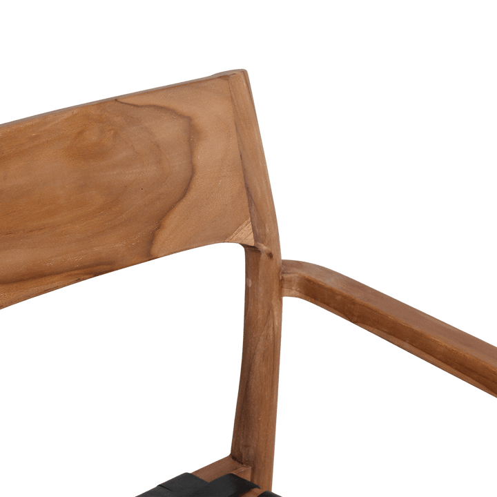 Close-up of a wooden chair with a white background