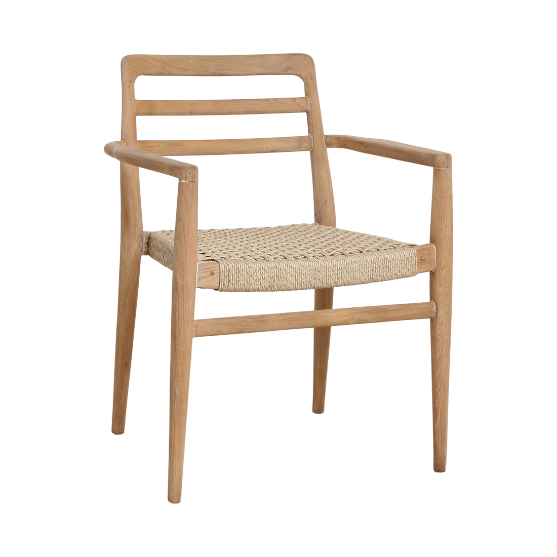 Verano Teak Garden Chairs with Armrests – Natural (Set of 2) -