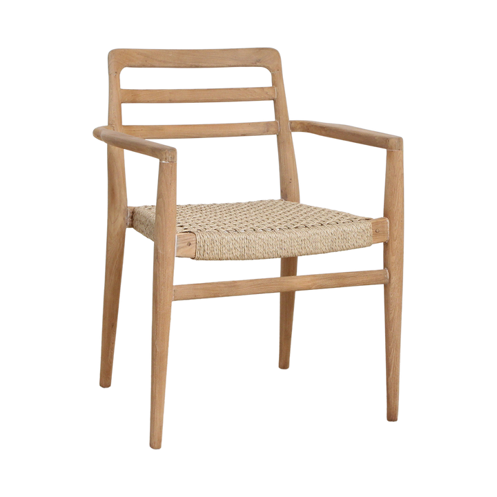 Verano Teak Garden Chairs with Armrests – Natural (Set of 2) -