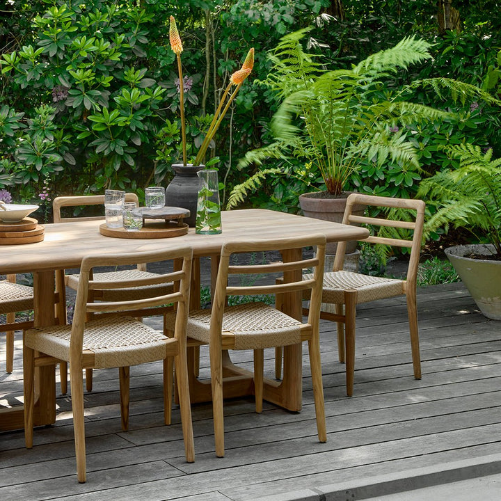 Verano Teak Garden Chairs with Armrests – Natural (Set of 2) -