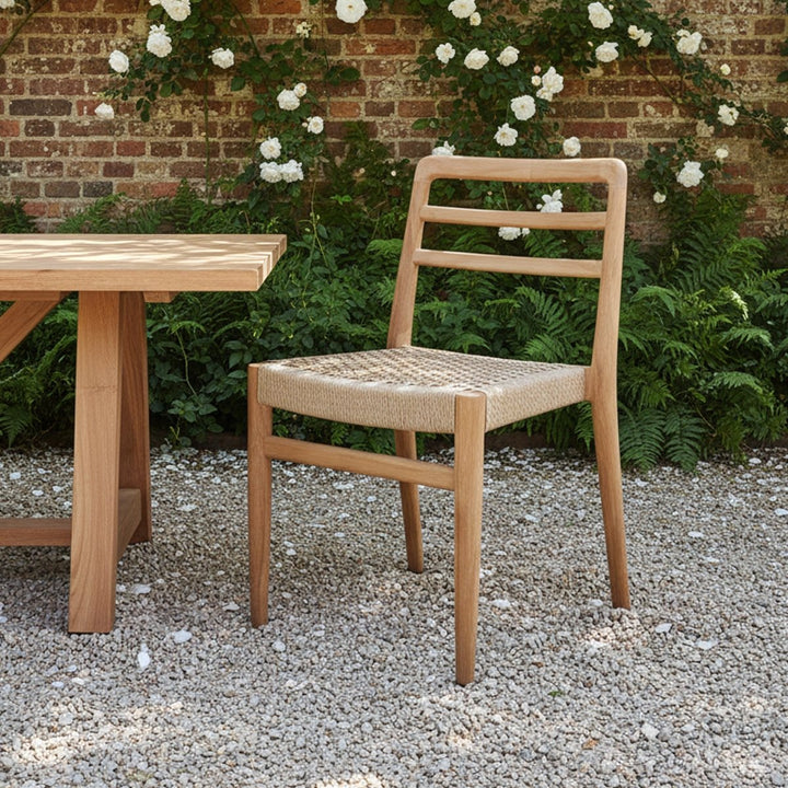 Verano Teak Garden Chairs with Armrests – Natural (Set of 2) -