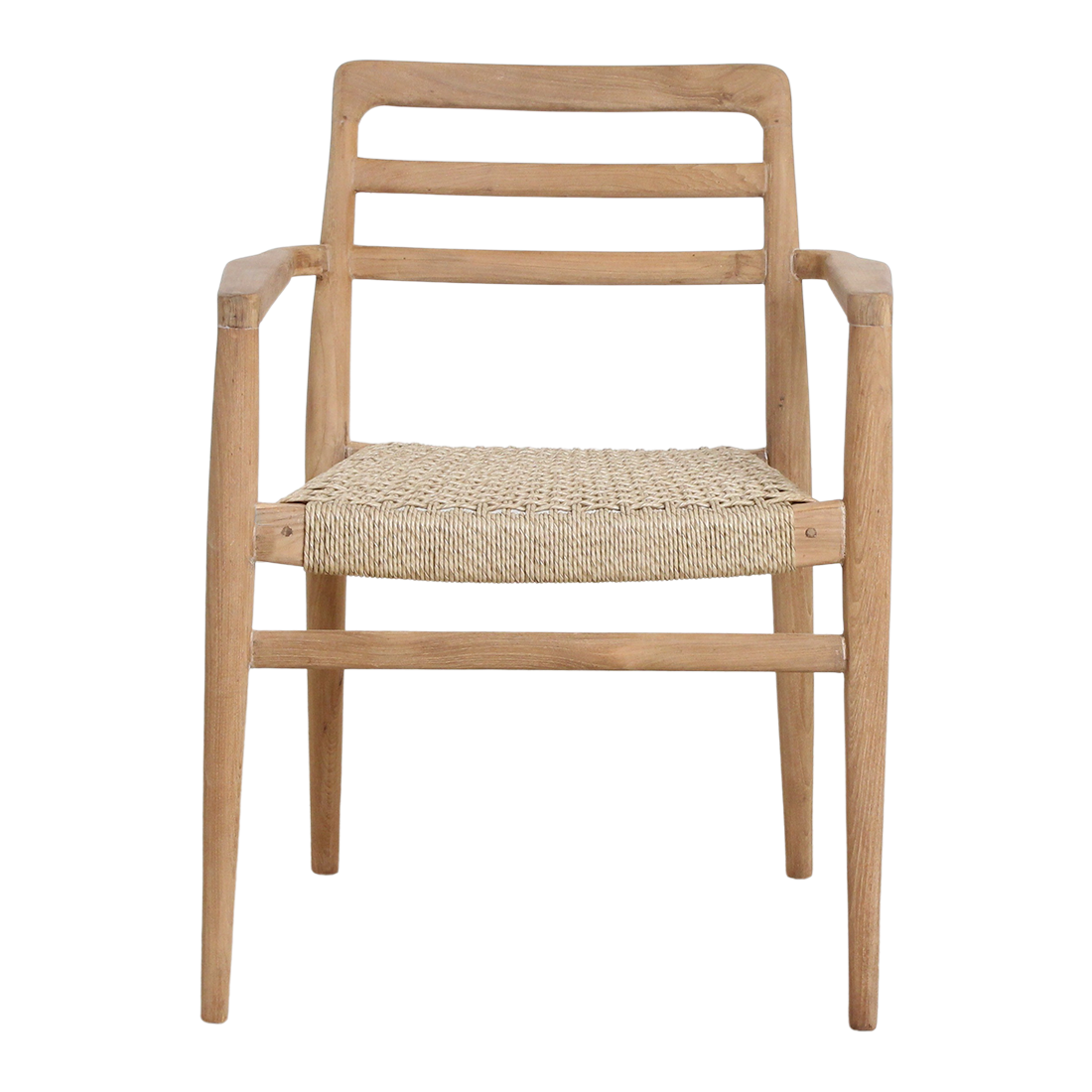 Verano Teak Garden Chairs with Armrests – Natural (Set of 2) -