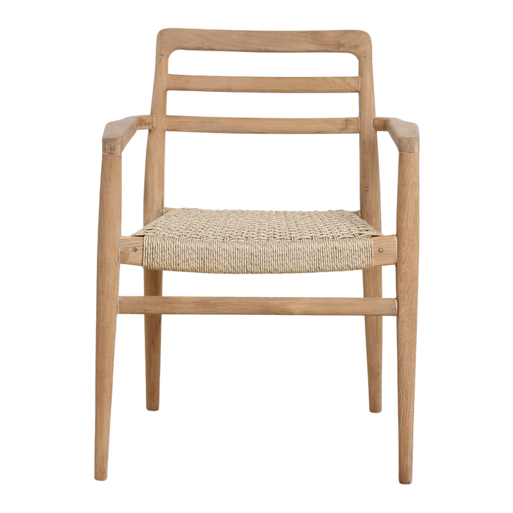 Verano Teak Garden Chairs with Armrests – Natural (Set of 2) -